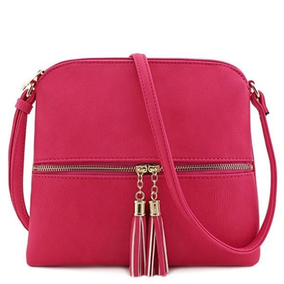 Bright Colored Fuschia Cross-body Bag - Picture 1 of 3